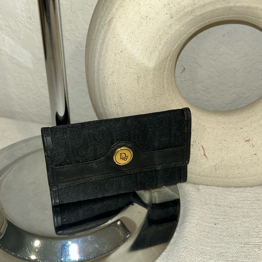 Christian Dior Coated Black Key Case Coin Pouch